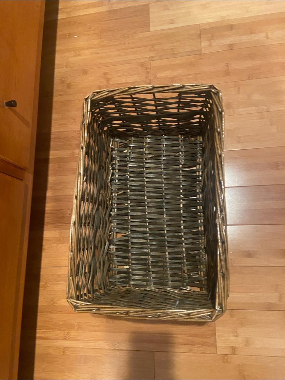 Woven Rectangular Storage Basket in Brown - Home Accents